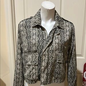 BlankNYC Snakeskin Print Women's Crop Jacket